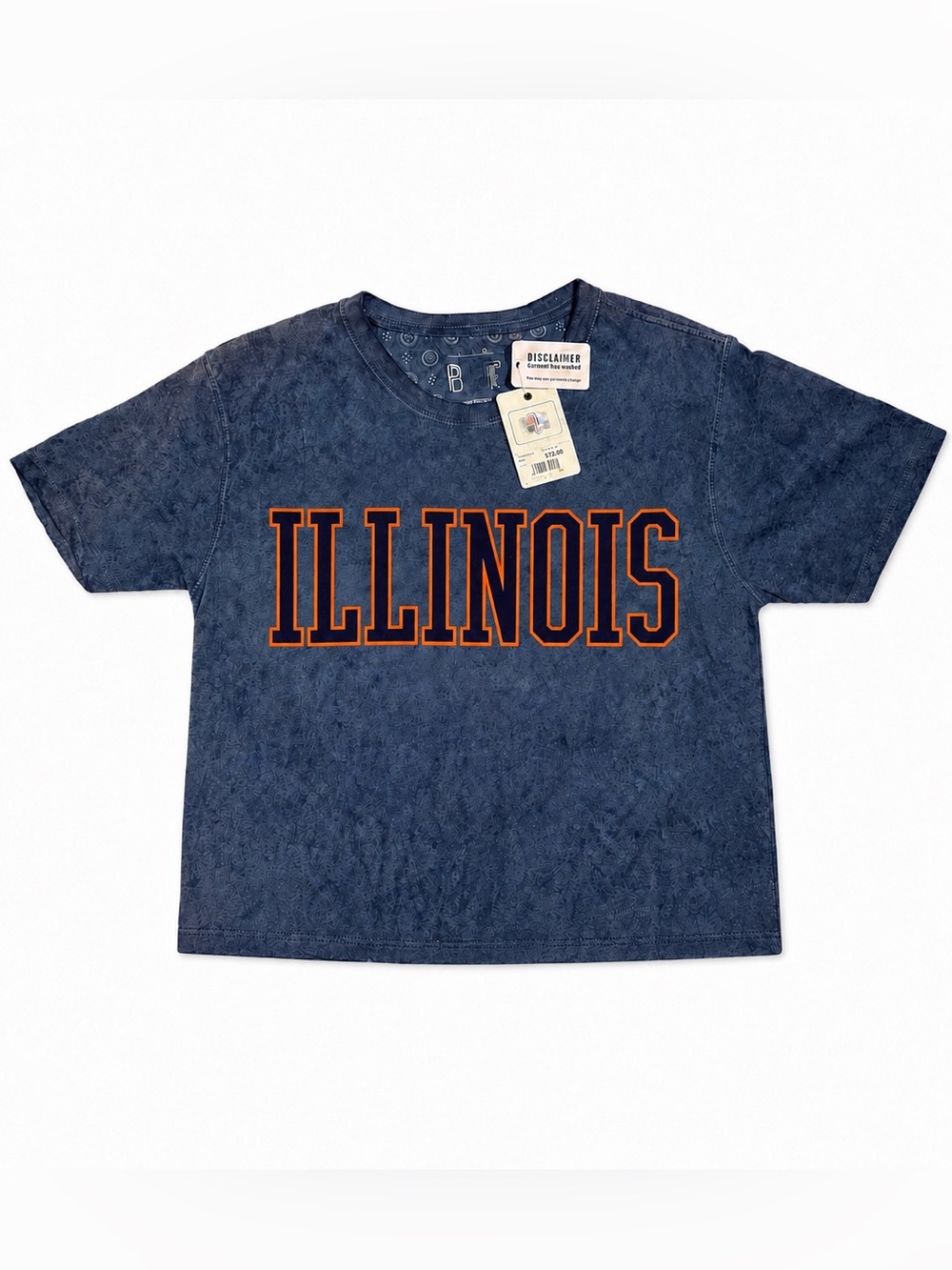Illinois Fighting Illini Pressbox Burn Washed Cropped Tee Womens